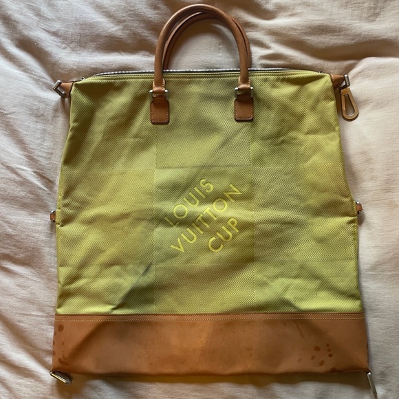 RARE Louis Vuitton Green and Tan Bag - Picture 3 of 14